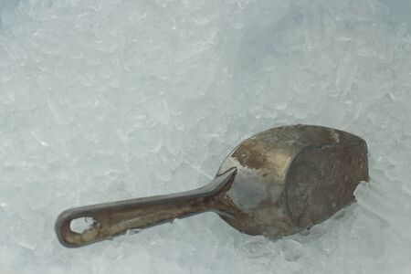 Ice scoop and iceの写真素材