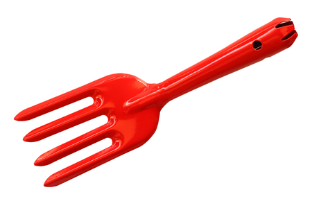Gardening tools fork isolated on white background. (Clipping path)の写真素材