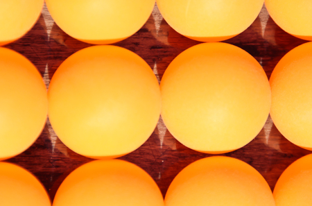 Pingpong balls background or textureの写真素材