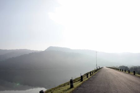 Long road to the mountainの写真素材