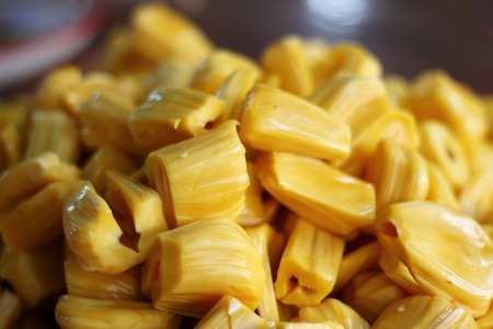 Closeup of yellow Jack fruit for eat