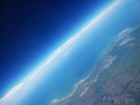 Photo of skyline with blue sky on the sea 