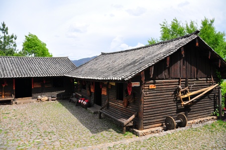 Chinese local traditional home in the local village のeditorial素材
