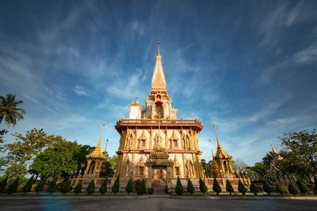 Chalong temple  in Phuket Thailandの写真素材