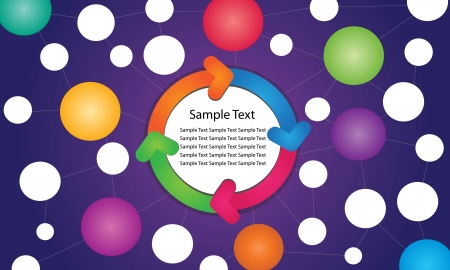 Vector Circle Flow Chart with Colorful Arrowのイラスト素材