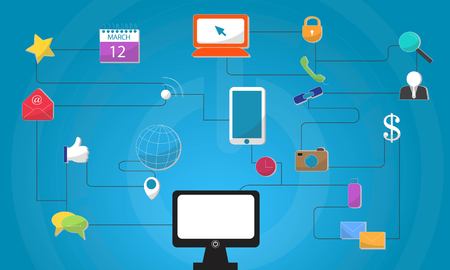 Vector Social Network Icons Diagramのイラスト素材