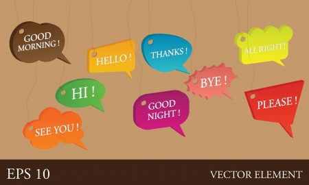 Vector Talking English Bubbles Speech Ideaのイラスト素材