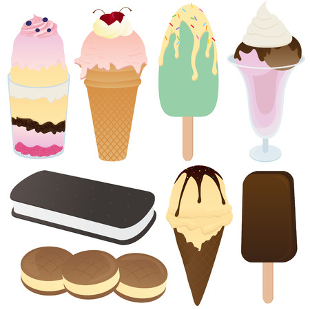 Ice cream Collection Vector Setのイラスト素材