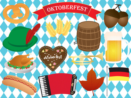 Oktoberfest Icons Vector Setのイラスト素材