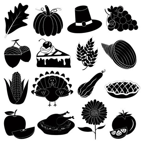 Thanksgiving Icons Vector Setのイラスト素材