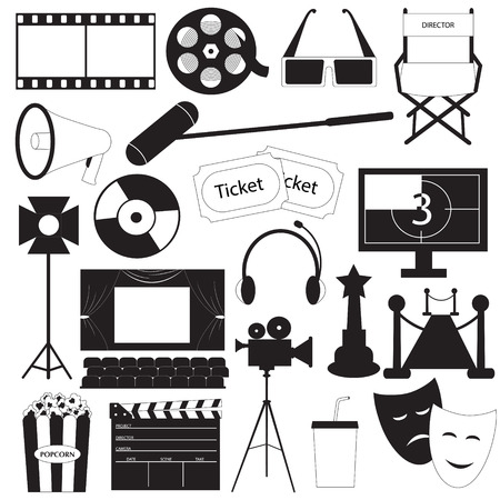 Movie icons vector collectionのイラスト素材