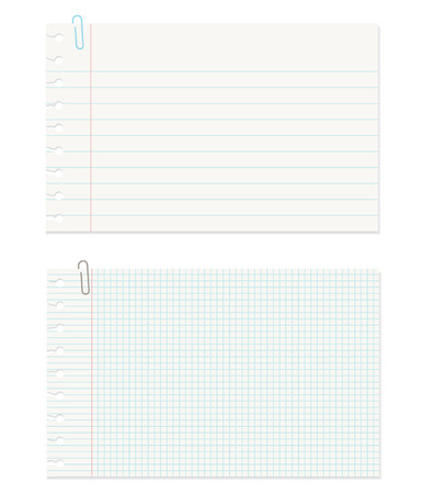 Note Paper with Clip on White Backgroundのイラスト素材