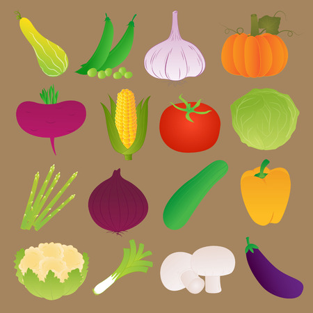 Set of Fresh Vegetablesのイラスト素材