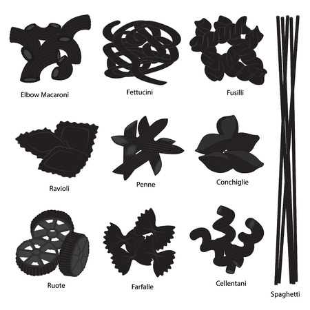 Type of Pasta Setのイラスト素材