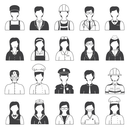 Career People and Occupation Icons Setのイラスト素材