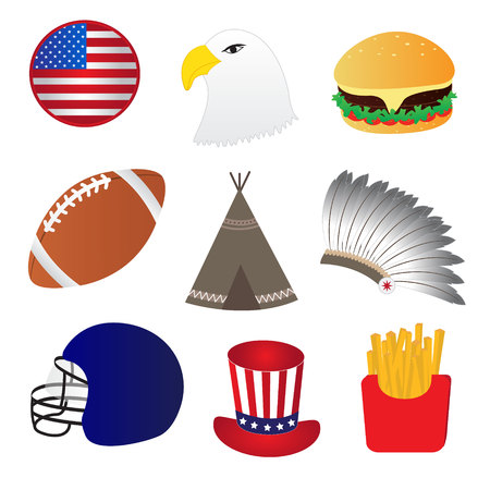 America Icons Setのイラスト素材
