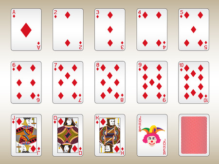 Diamonds Playing Cards Setのイラスト素材