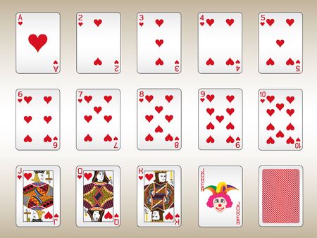 Hearts Playing Cards Setのイラスト素材