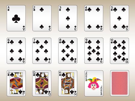 Clubs Playing Cards Setのイラスト素材