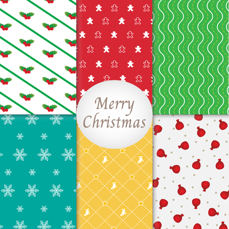 Merry Christmas Pattern Background Collectionのイラスト素材