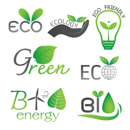 Ecology and Bio Energy Iconsのイラスト素材