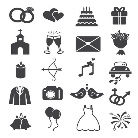 Wedding Icons Setのイラスト素材