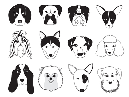 Dogs Breed Collectionのイラスト素材