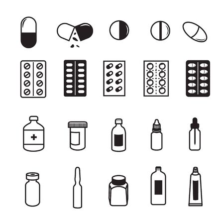 Set of Pharmaceutical Iconsのイラスト素材