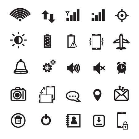 Mobile Phone Notification Iconsのイラスト素材