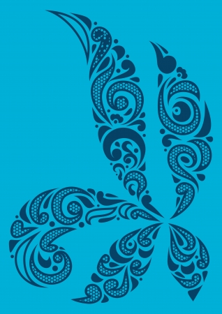 Curl plant floral background, Illustration in eps8 format のイラスト素材