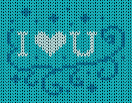 Knitted illustration. Valentine's day.のイラスト素材