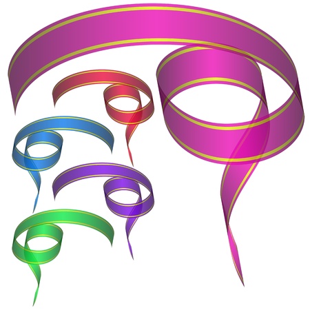 Set of ribbons with gradient fill. Vector illustrationのイラスト素材