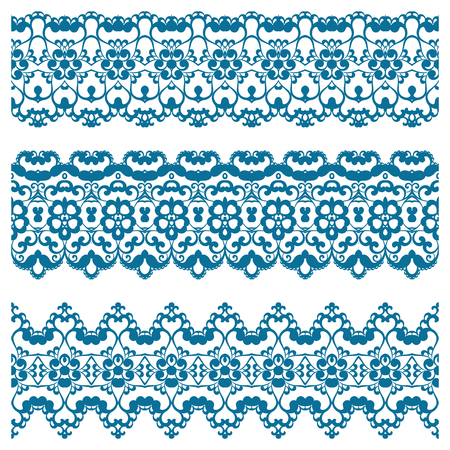 Set of seamless borders. Vector illustration.  のイラスト素材