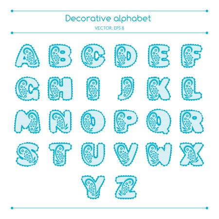 decorative alphabet set for greeting cards, invitationsのイラスト素材