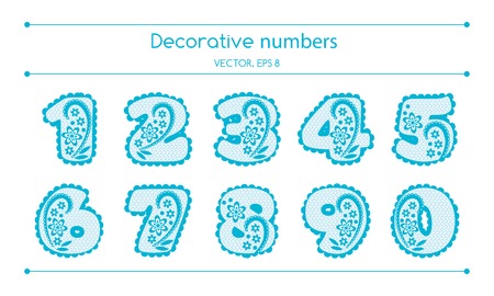 decorative numbers set for greeting cards, invitationsのイラスト素材