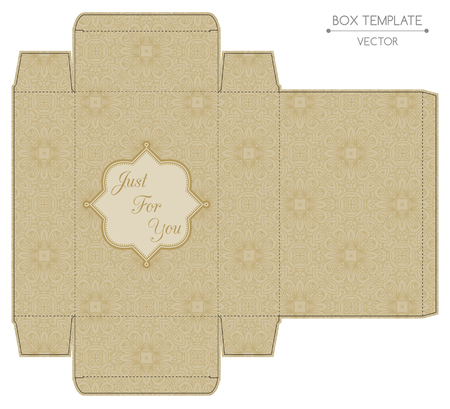 Box design, die-stamping. Vector templateのイラスト素材