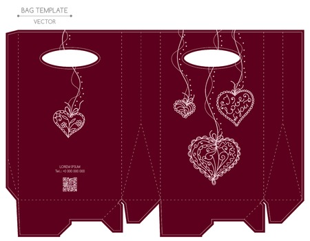 Bag design, die-stamping. Vector templateのイラスト素材