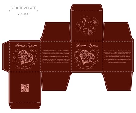 Box design, die-stamping. Vector templateのイラスト素材