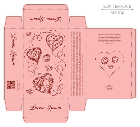 Box design, die-stamping. Vector templateのイラスト素材