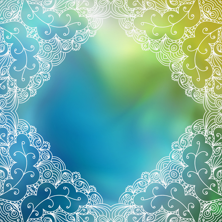 Abstract background, wedding invitation or greeting card design with lace pattern, beautiful luxury postcard, ornate page cover, ornamental vector illustration. Can be used for packaging, scrapbooking.のイラスト素材