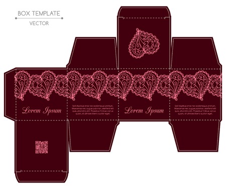 Box design, die-stamping. Vector templateのイラスト素材
