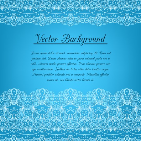Vintage invitation decoration with lace ornament. Template jewelry detailed lace design. Can be used for packaging, invitations, scrapbooking.のイラスト素材