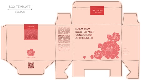 Box design, die-stamping. Vector templateのイラスト素材