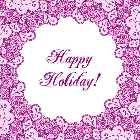 Hand drawn floral ornament frame. Ornamental lace backdrop. Vector illustrationのイラスト素材