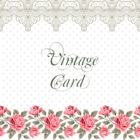 Vintage flower card with rosesのイラスト素材