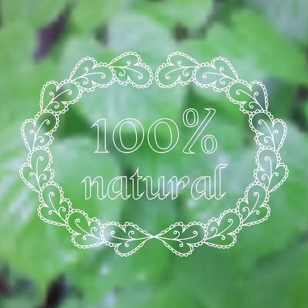Vector blurred nature background with text. Ecologyc illustrationのイラスト素材