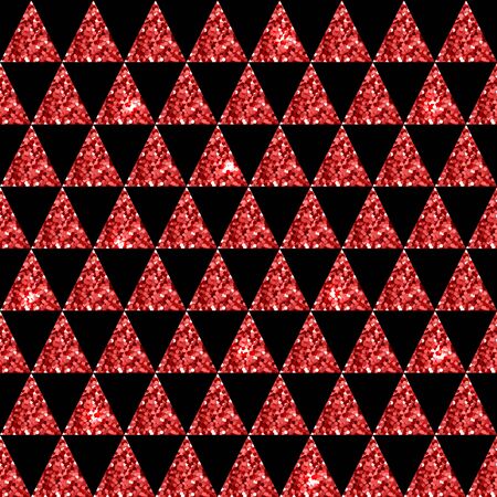 Glittering seamless pattern of triangles on black background. Vector illustrationのイラスト素材