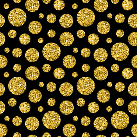 Gold polka dot seamless pattern. Vector illustrationのイラスト素材