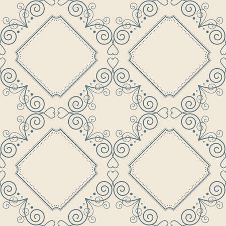 Hand drawn seamless pattern in retro style. Calligraphy design element. Vector illustrationのイラスト素材