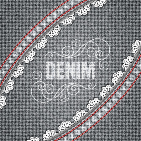 Denim texture background. Realistic denim fabric. Vector illustrationのイラスト素材